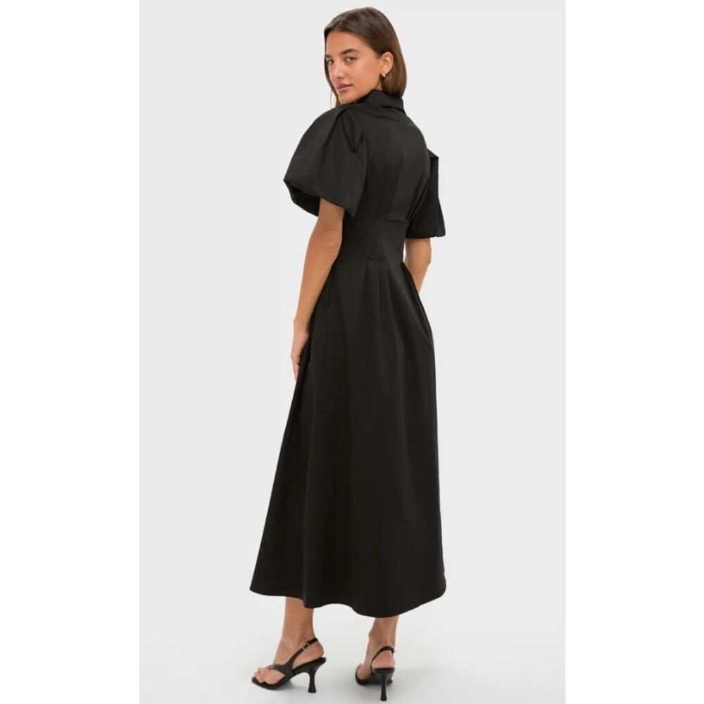 Tuckernuck Delaney Dress Size Medium M Black Cotton Maxi Shirt Dress Pockets Med - Picture 2 of 11